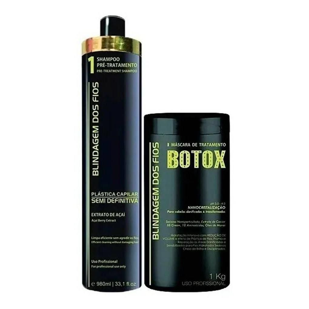 Miniatura Botox Blindagem Dos Fios + Shampoo 2 1000Ml