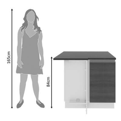 Miniatura Balcão de Canto Madesa Acordes Glamy 100% MDF 1 Porta Branco/Rustic Cor:Branco/Rustic