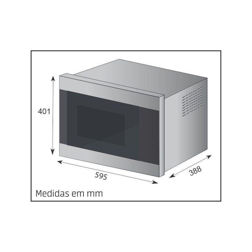 Forno Micro-ondas De Embutir Mueller 25 Litros MMO0225G1 Preto 220V
