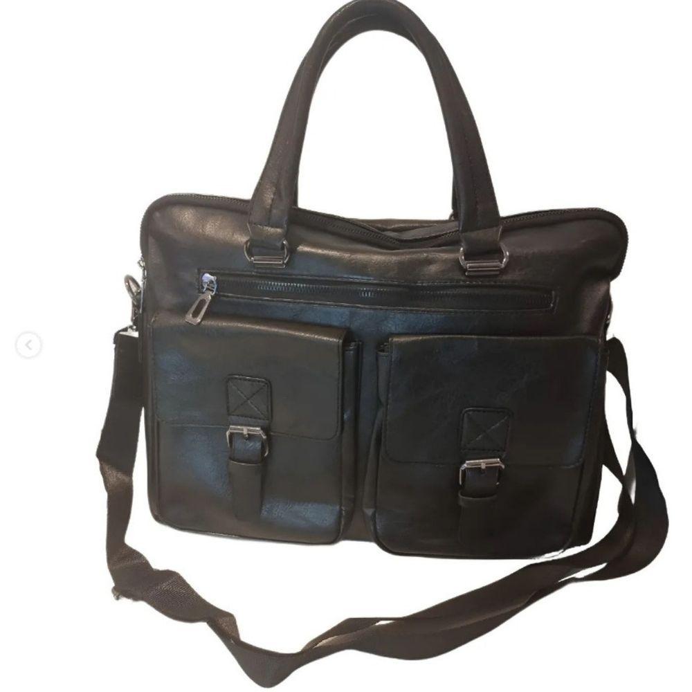 Miniatura Bolsa Masculina Para Laptop Pasta Bolsa De Negócios Notebook Com Alça preto