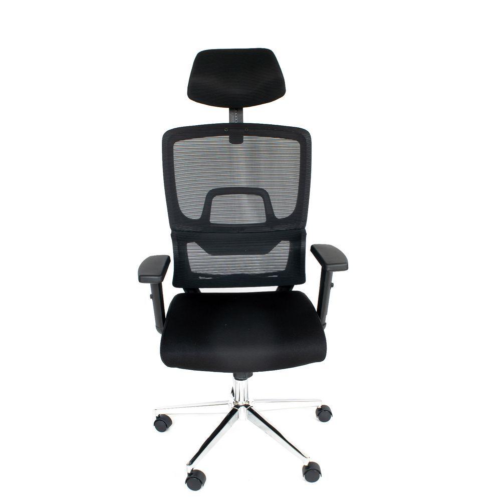 Cadeira De Escritório Presidente Ergonômica Tela Mash Reclinável Nr17 - Preta