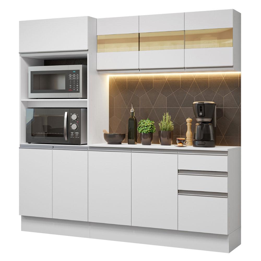 Miniatura Armário de Cozinha Compacta 100% MDF 190 cm Smart Madesa 01 Branco