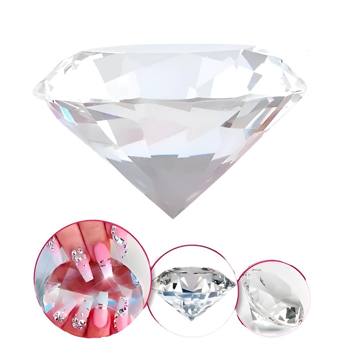 Miniatura Pedra Decorativa Formato Diamante Cristal Peso De Papel