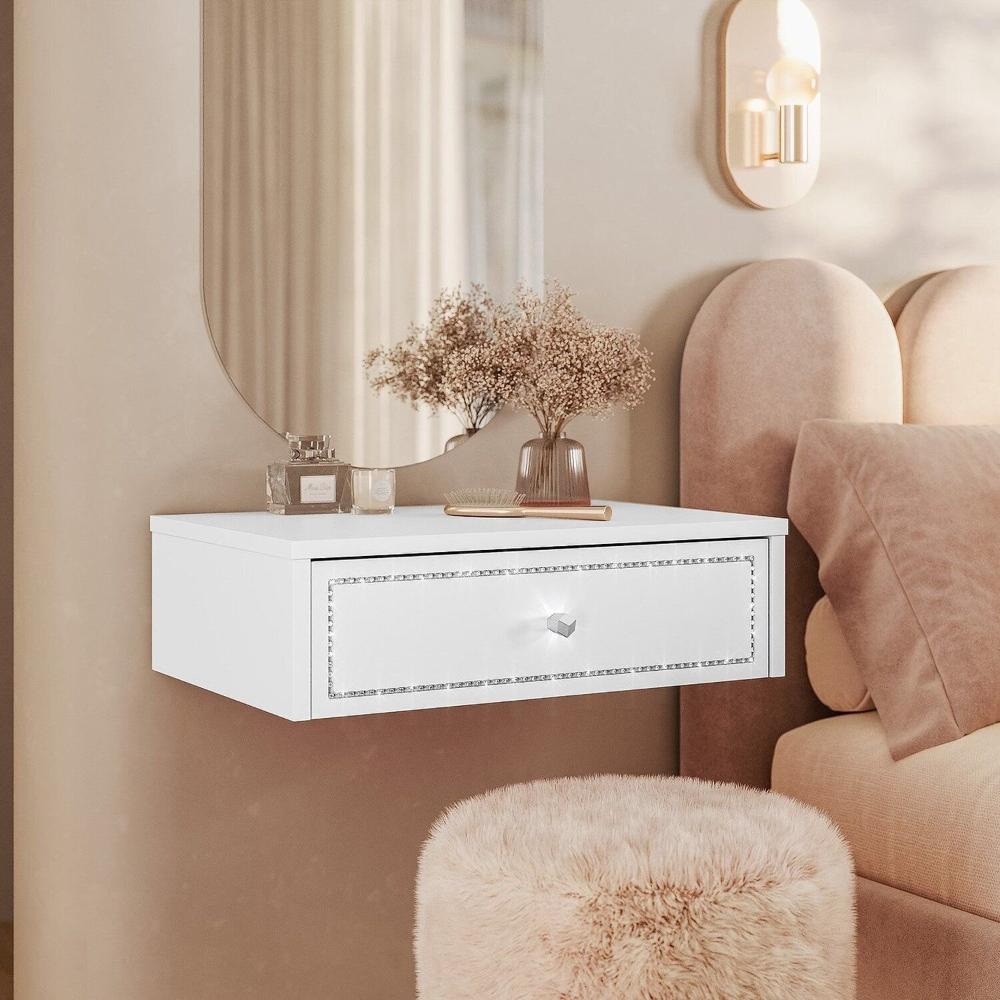 Miniatura Penteadeira Cabeceira Suspensa Strass Branco Ac