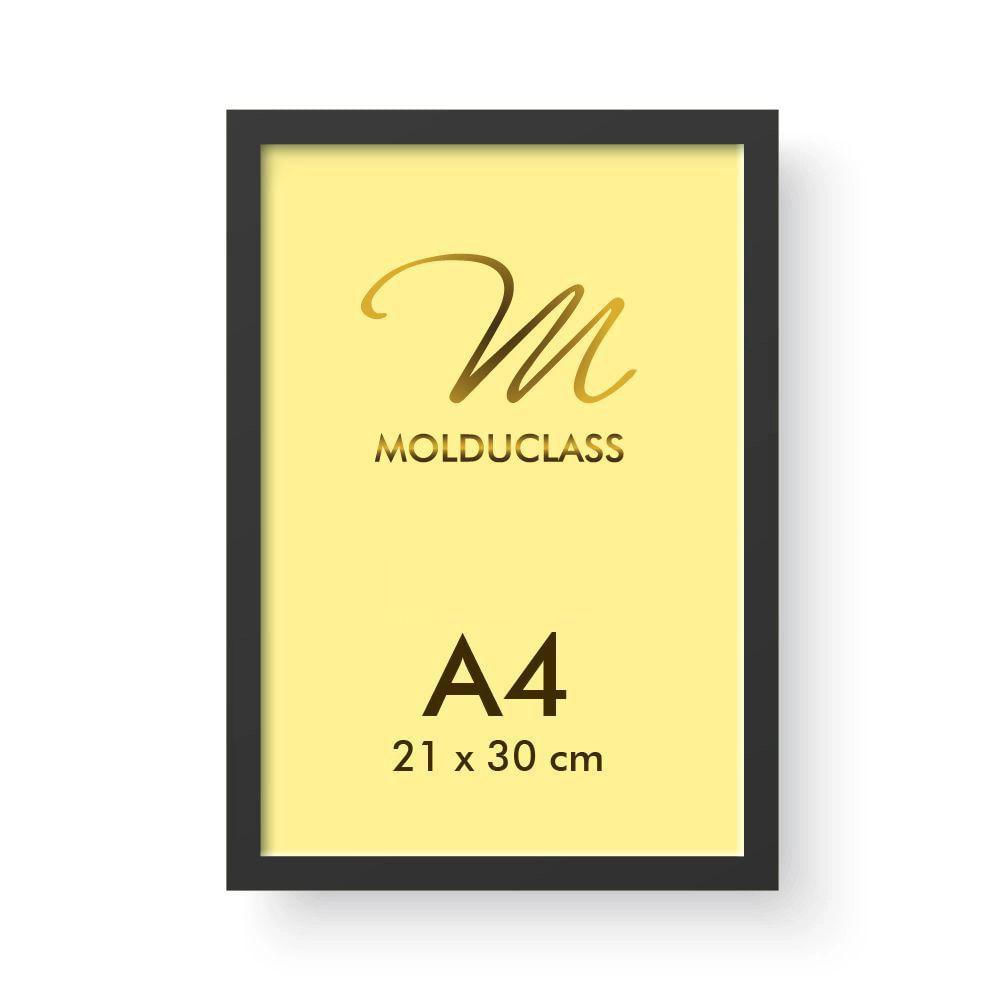 Miniatura Kit 5 Molduras A4 Pretas Para Quadro Foto Acetato Iframe Preto - Moduclass - 21x30 - iFrame