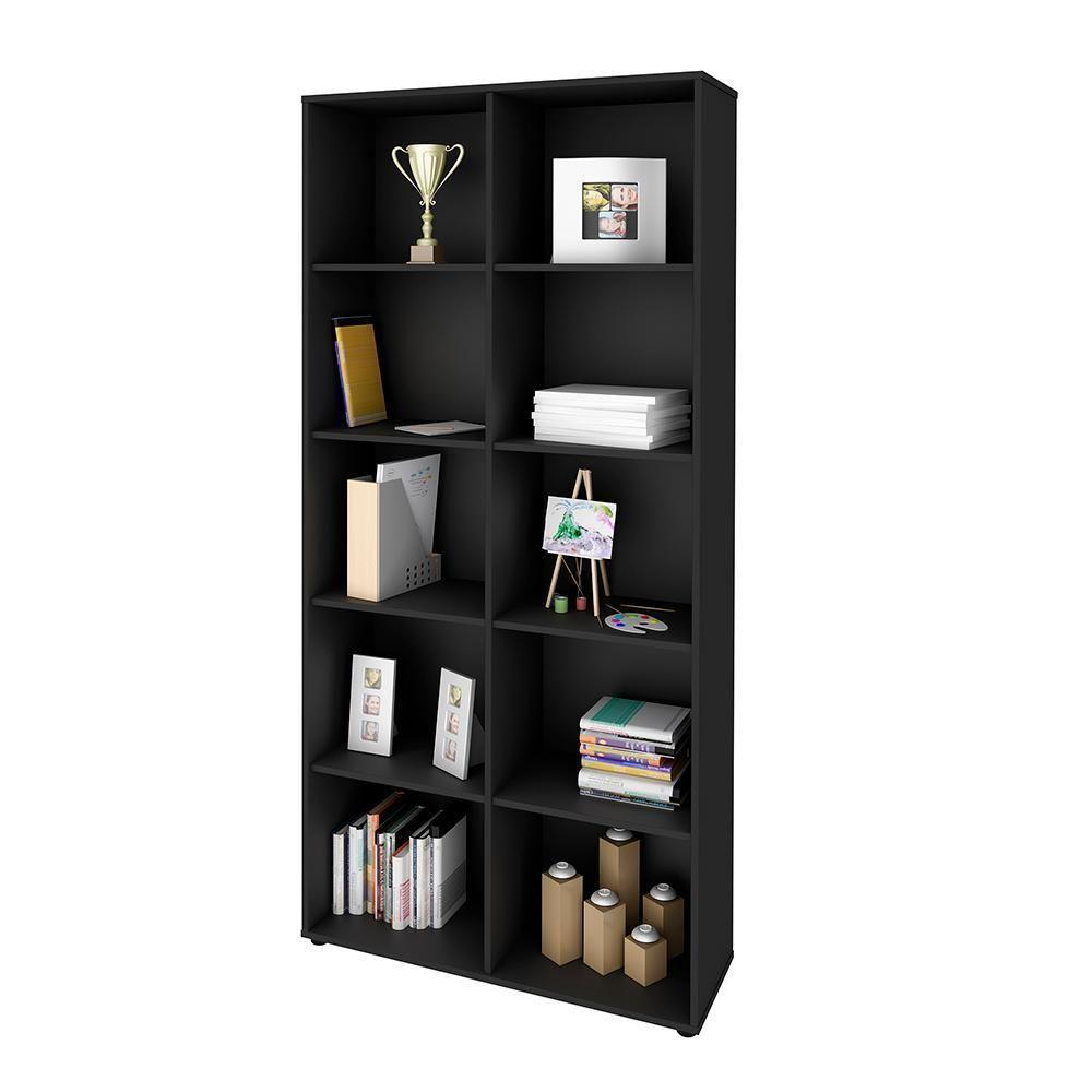 Miniatura Estante Para Escritório 8 Prateleiras Ferrara Preto