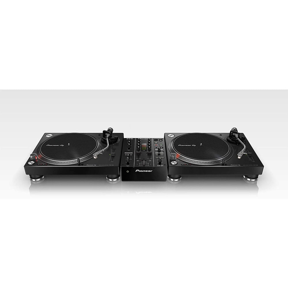 Miniatura Pioneer DJ PLX500K Toca Discos com Motor de Acionamento Direto Pré Amplificador Headshell com Cartucho e Caneta e saída USB