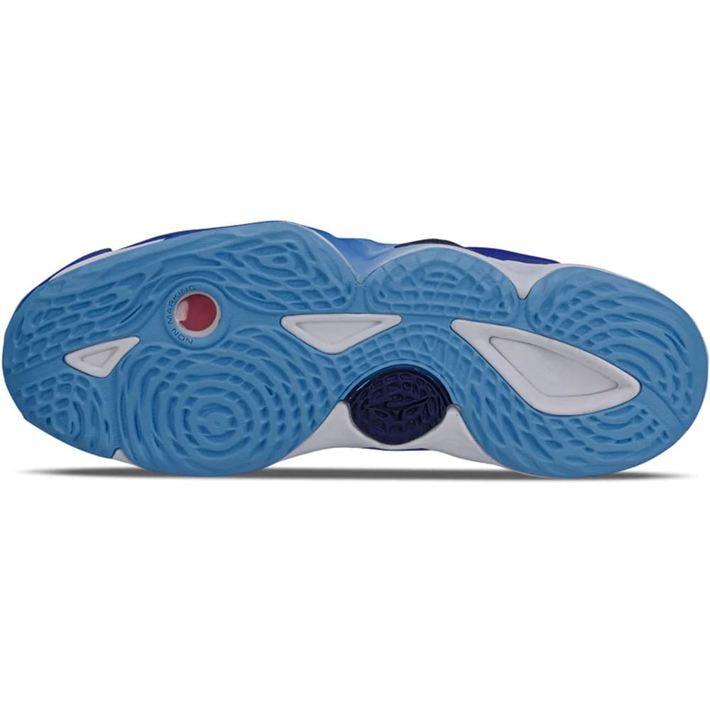 Miniatura Tênis de Vôlei Mizuno Wave Momentum 3 Mid 36 Azul