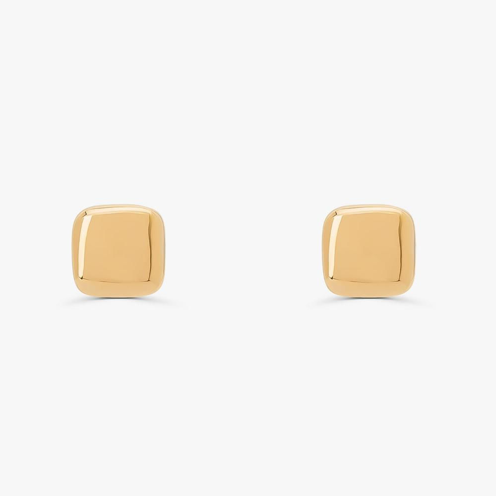 Miniatura Brinco Stud Liso em Ouro Amarelo 18k