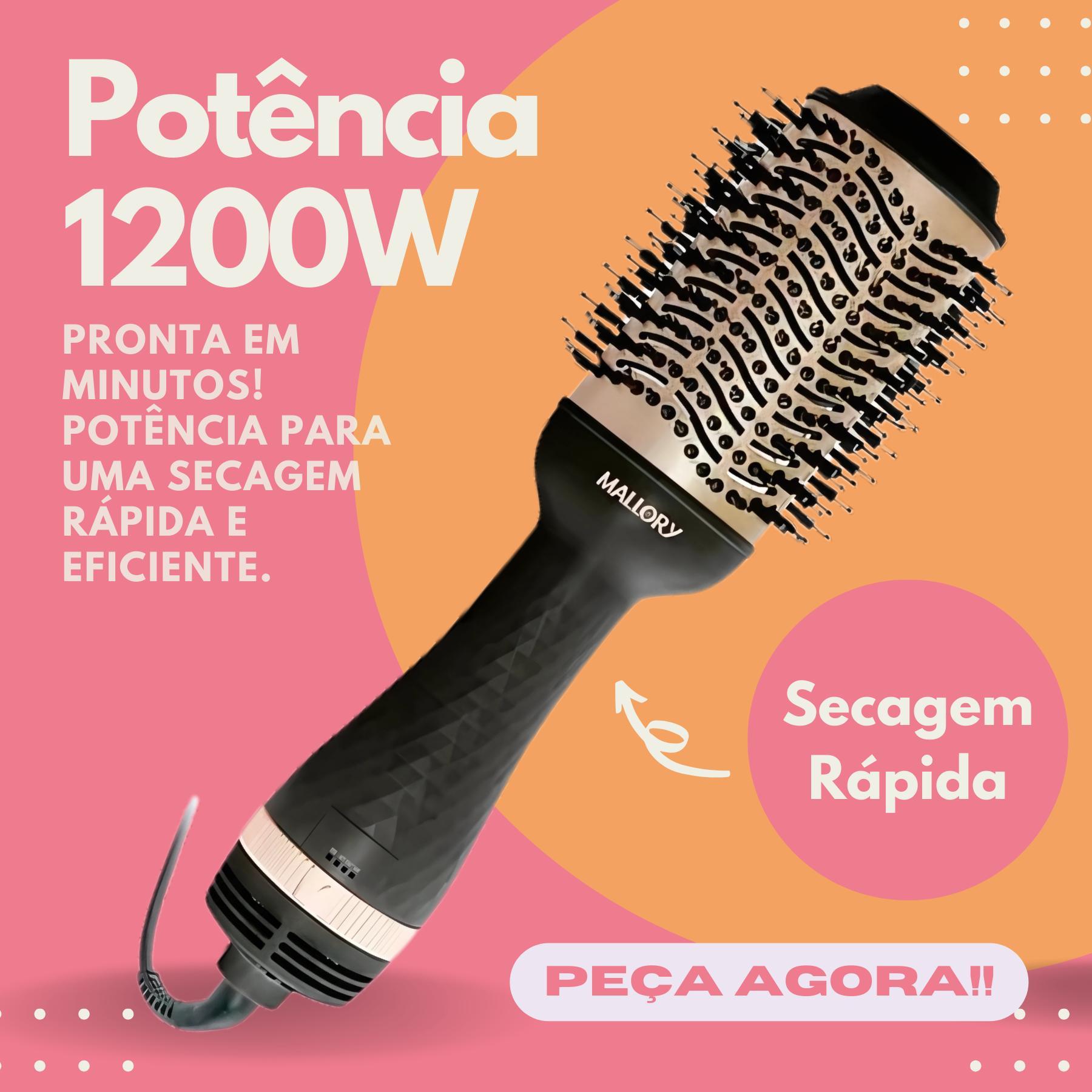 Miniatura Escova Secadora Sublime Liss Mallory 3 Em 1 1200W 2 Vel 127V