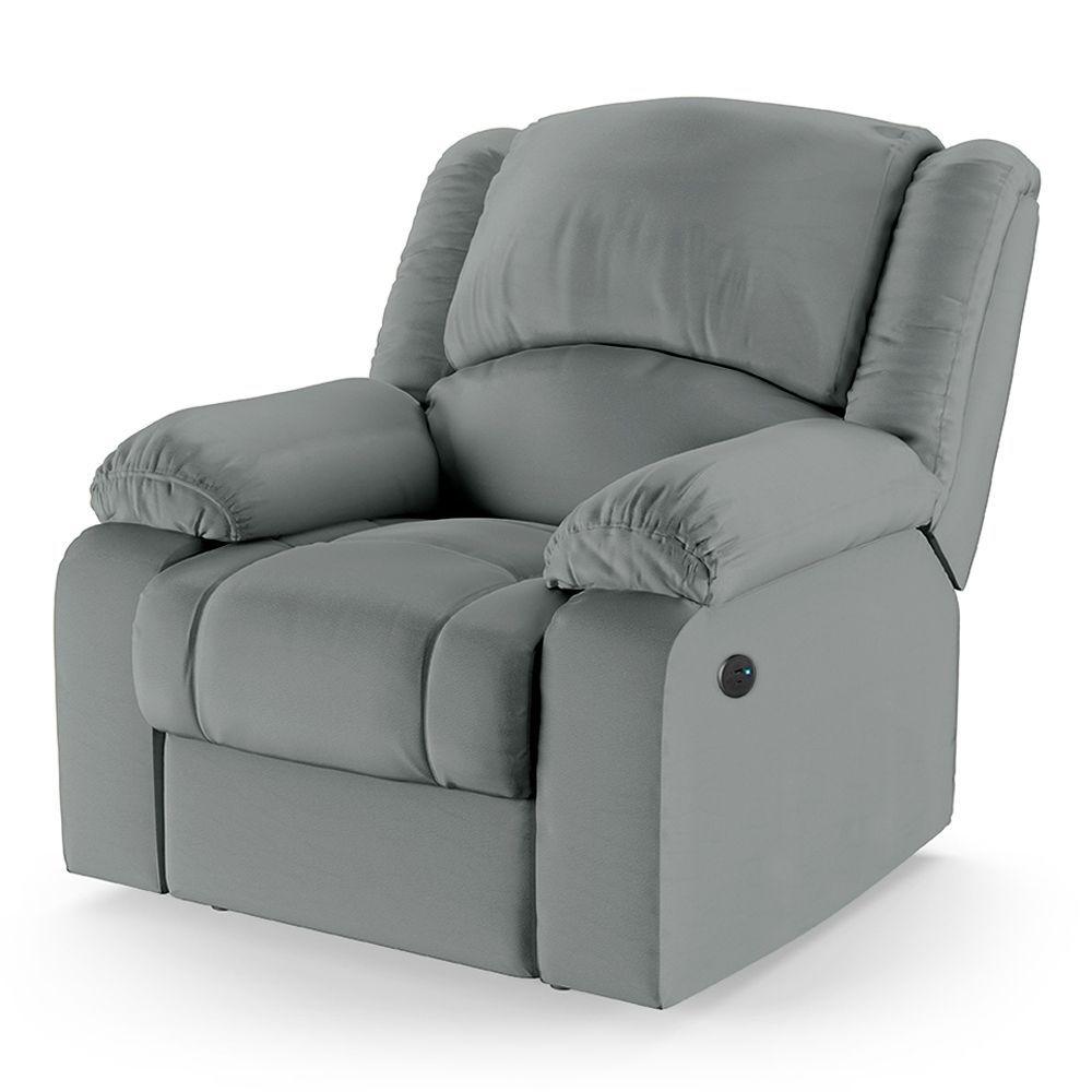 Miniatura Poltrona Do Papai Reclinável Pietra Power Touch Massagem Fh9 Pu Cinza - Mpozenato