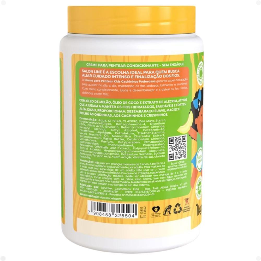 Miniatura Creme Para Pentear Salon Line Kids Melão 1Kg