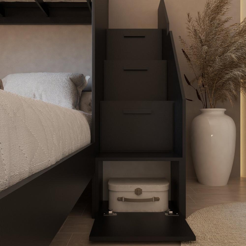 Miniatura Beliche Multifuncional Solteiro Adulto com Escrivaninha Star Office Casatema Preto Perfect Touch