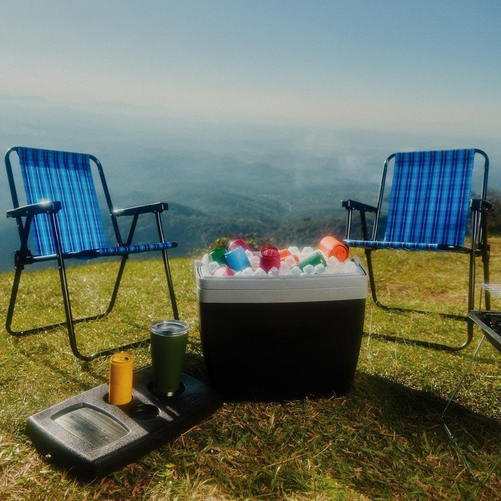 Miniatura Cadeira De Praia Varanda Xadrez Em Aço 110 Kg Cores Mor Cor:azul Azul