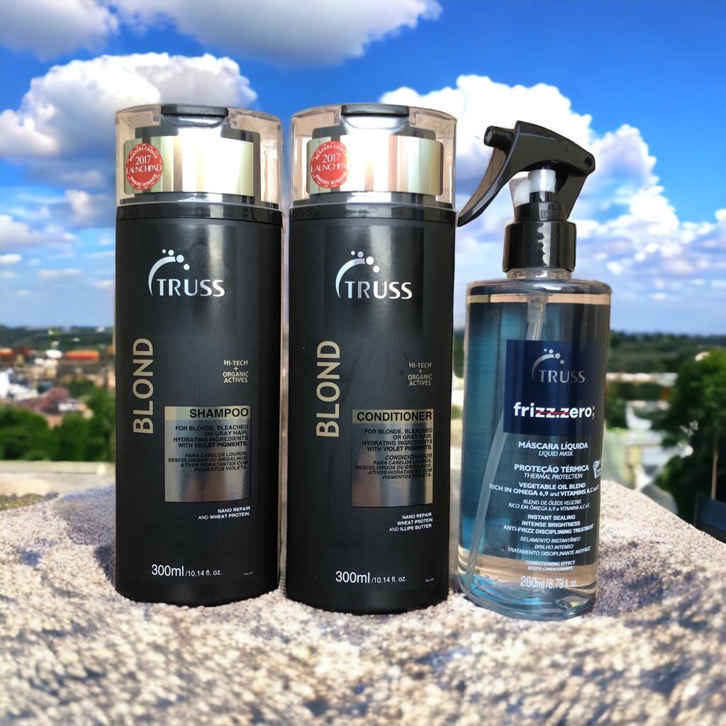Miniatura Truss Blond Shampoo E Condicionador 300Ml + Frizz Zero 260Ml