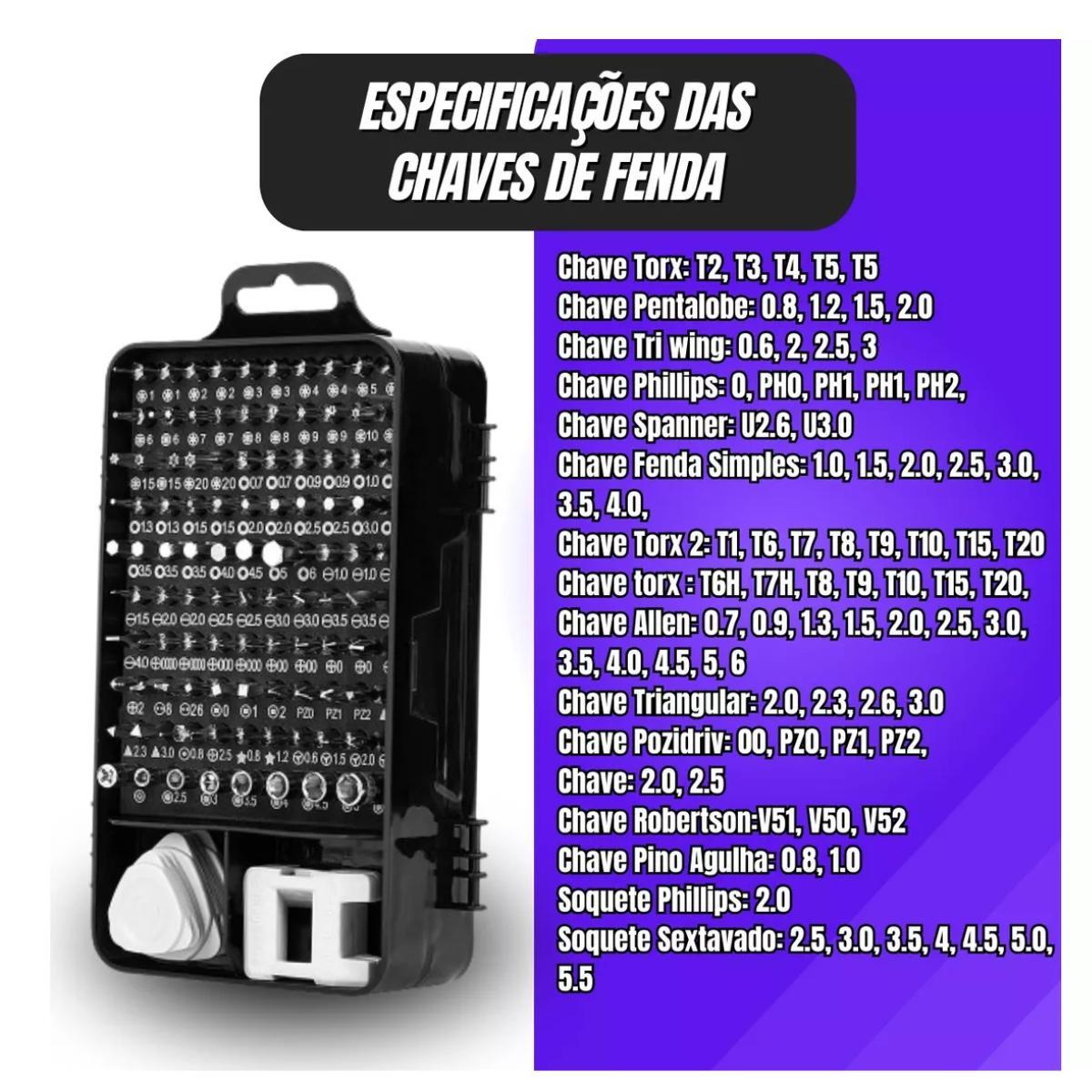 Miniatura Kit Chave De Precisão 115 Em 1 Para Celular Notebook Pc