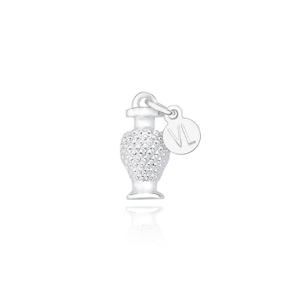 Miniatura Bibelô Decorativo Mini Perfume Revestido Em Prata