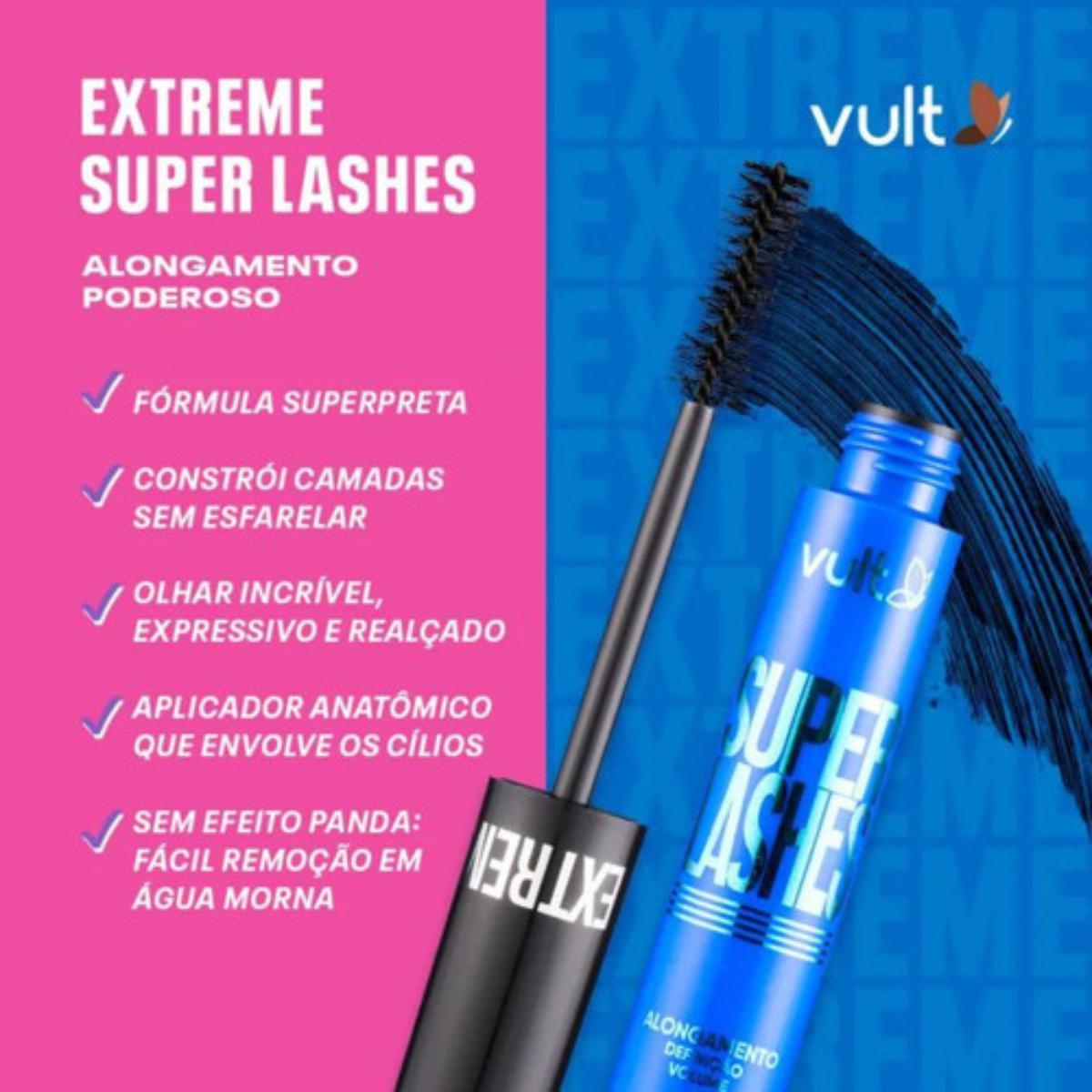 Miniatura Máscara Cílios Vult Extreme Super Lashes Volume Alongamento