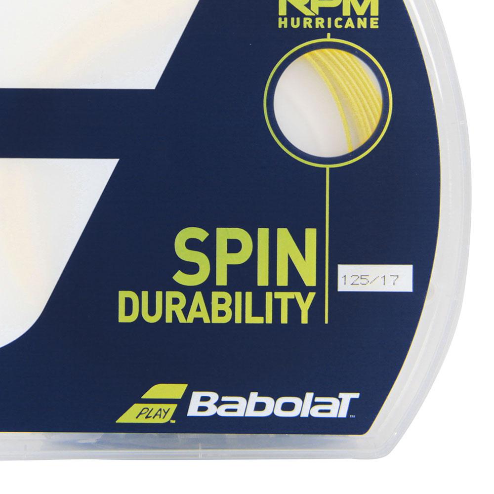Miniatura Corda Babolat RPM Hurricane 17L 1.25mm Amarela - Set Individual