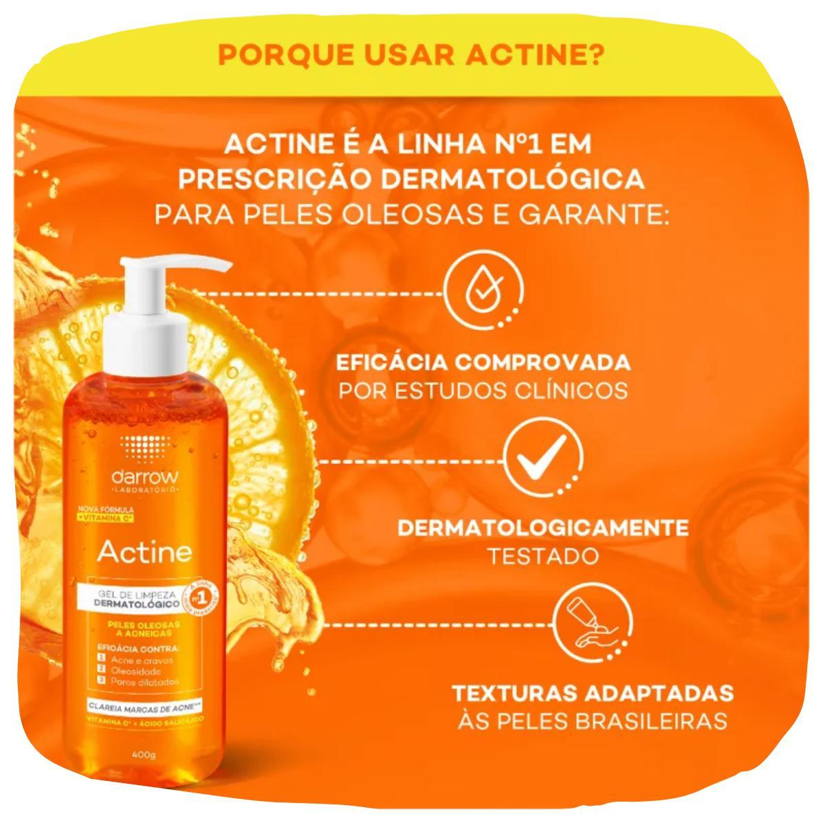 Miniatura Kit Actine Darrow Gel De Limpeza Vitaminac Antioleosidade