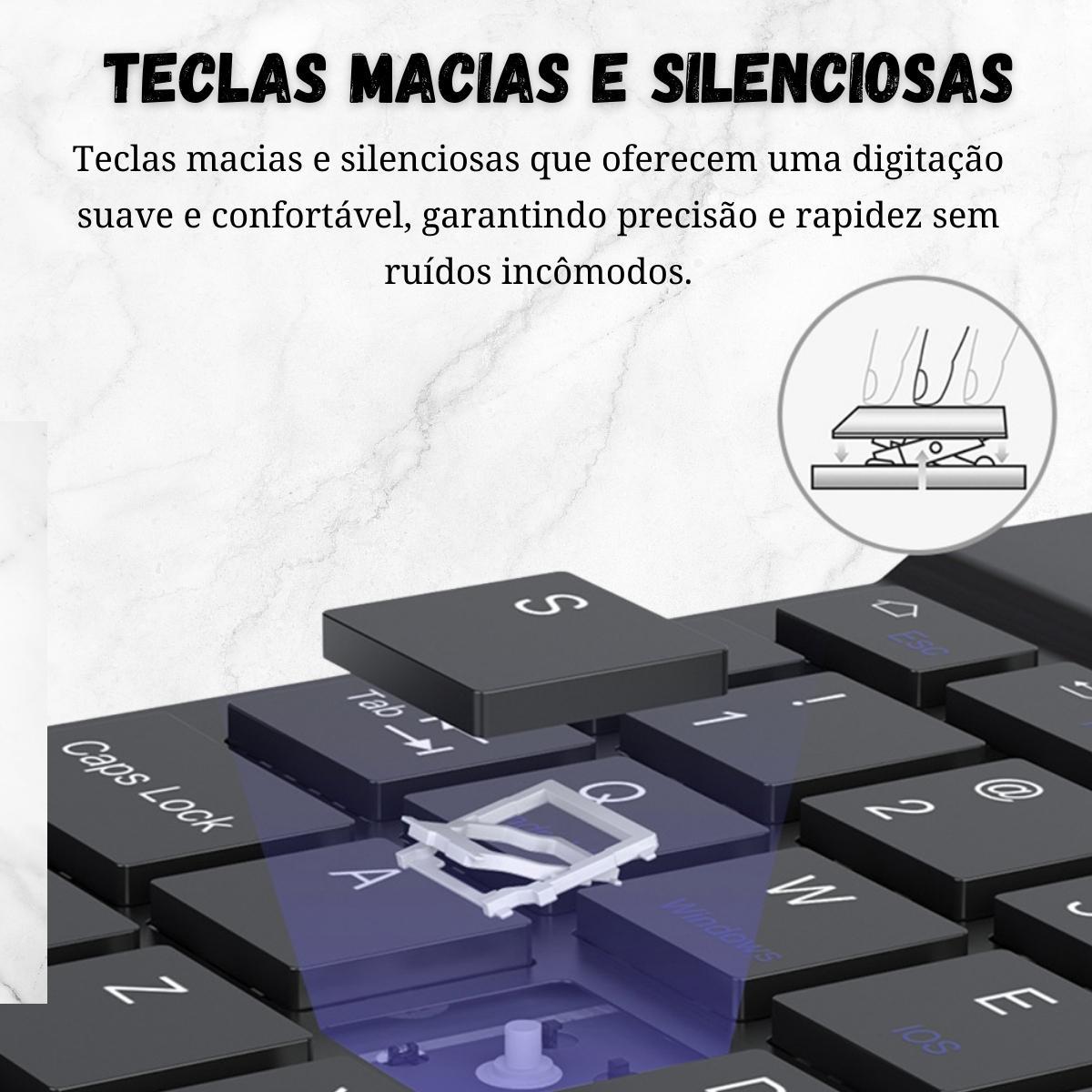 Miniatura Kit Teclado Com Mouse Sem Fio Para Samsung S10 Fe+ 13.1 X626
