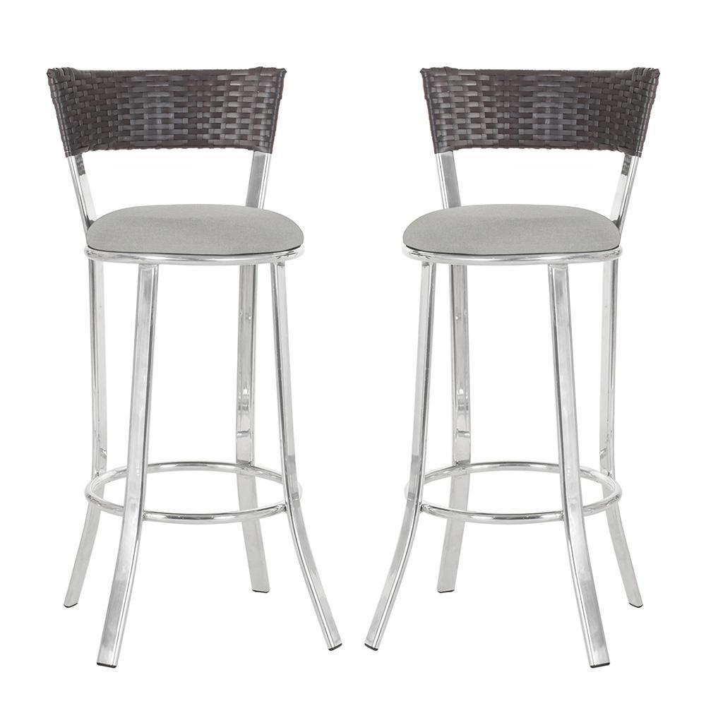 Miniatura Conjunto Com 2 Banquetas Em Alumínio, Fibra Sintética E Impermeável Tc Tabaco A03