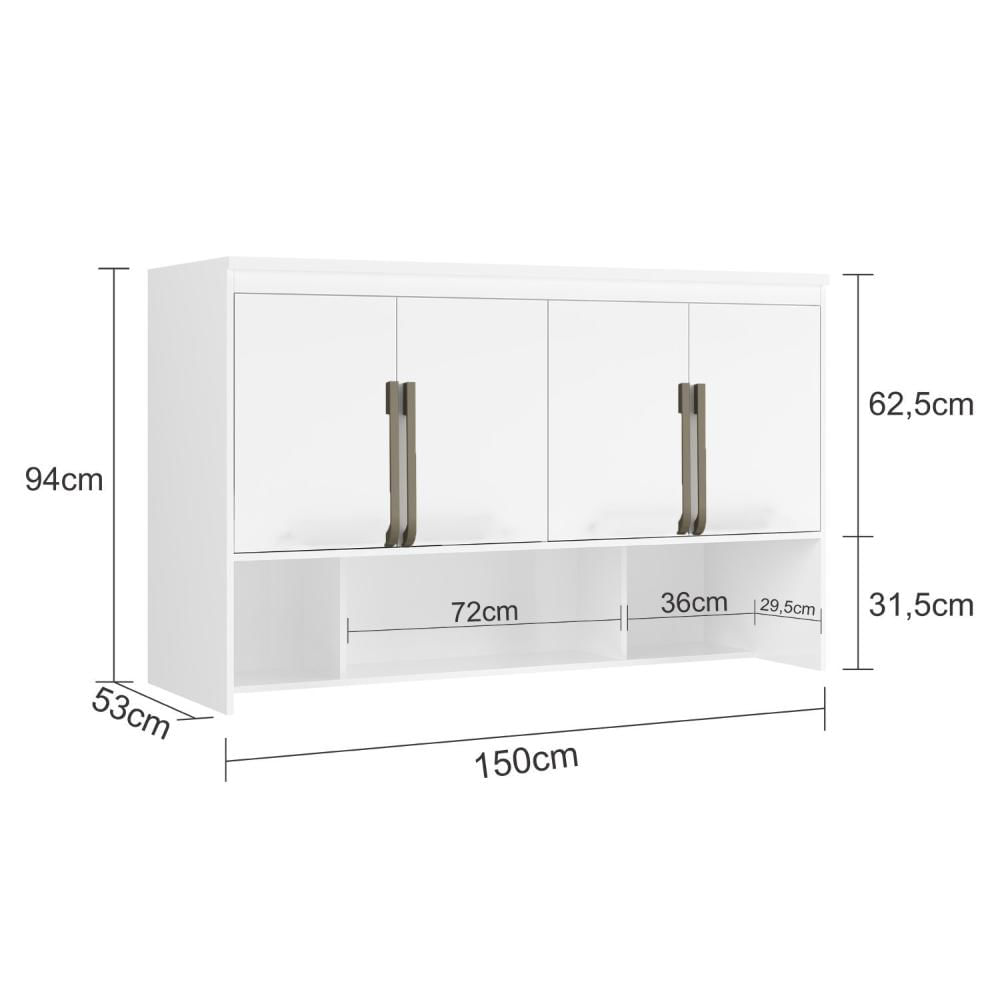 Miniatura Módulo Aéreo para Cama Casal Belmax Branco