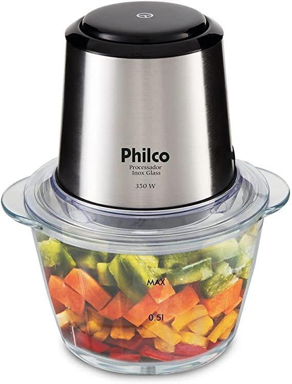 Miniatura Mini Processador Philco Inox Vidro 1.2L 350W 220V