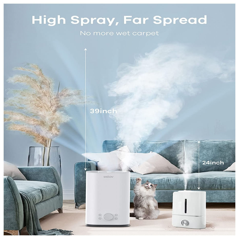 Umidificador Portátil WELOV 6 Litros até 90H, Área até 40 m2, Branco