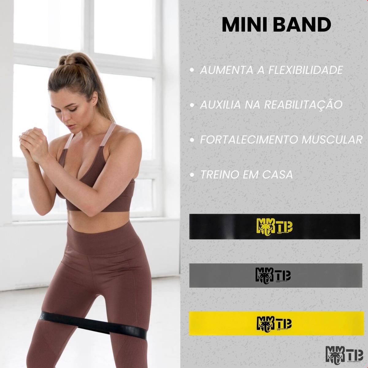Miniatura Kit Elastico Exercicio Mini Band Treino Casa 3 Resistencia
