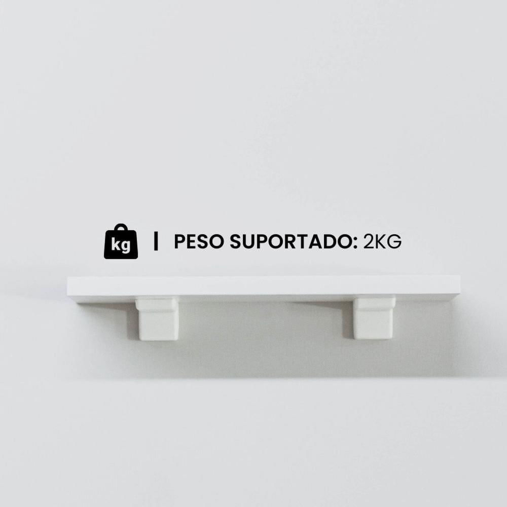 Miniatura Kit de Prateleiras Elan 300x100x15 com Suporte Organização Decoração Branco