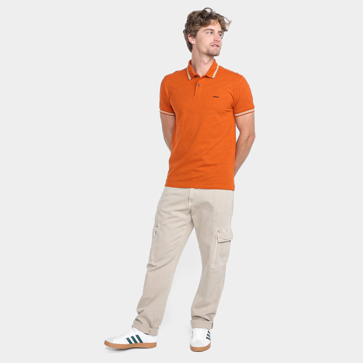 Miniatura Camisa Polo Colcci Logo Masculina Laranja - G