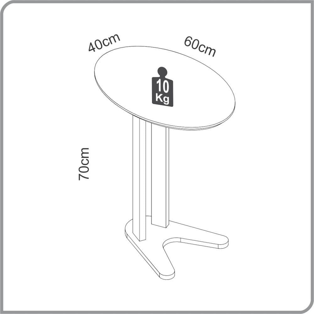 Miniatura Mesa Lateral Em Mdf 60 Cm Freijó Tb604 Jj Dalla Costa