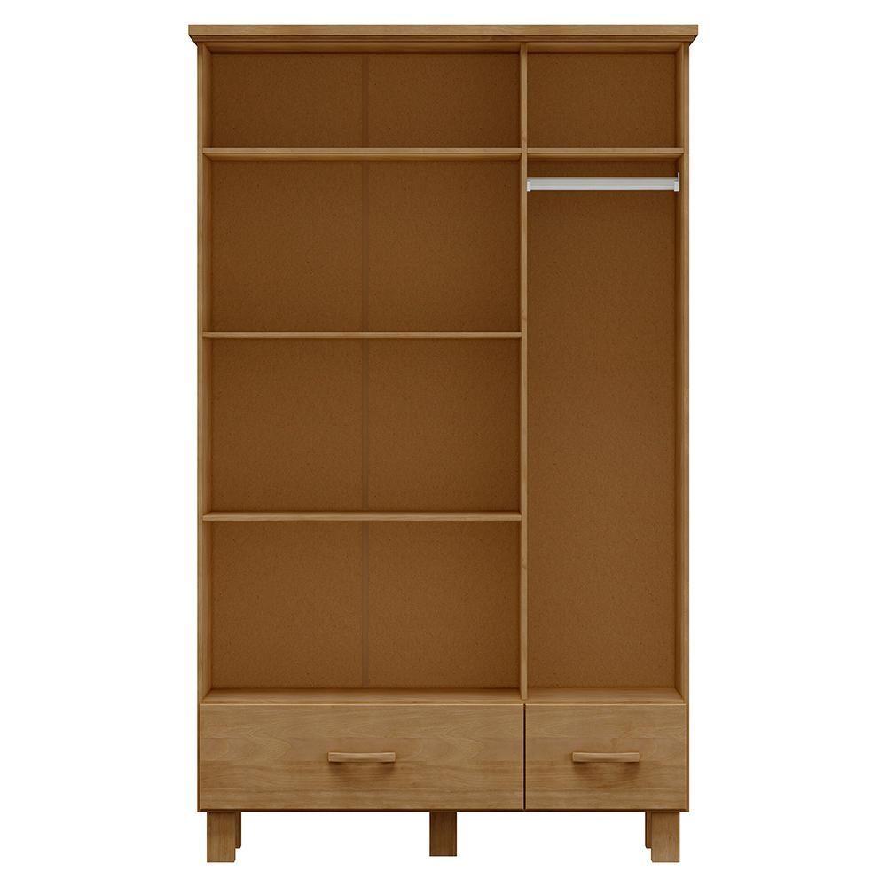 Miniatura Guarda Roupa Madeira Maciça 3p 2g Espelho 119 Cm 1141 Freijo Milani Store Freijo