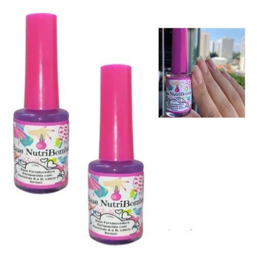 Miniatura Kit 2 Bases Nutribomba Esmalte Fortalecedor Unhas Pé E Mao