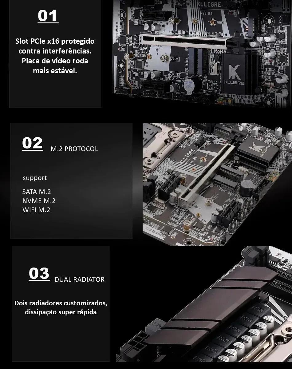 Miniatura Kit Xeon X99 Placa Mãe Kllisre Xeon E5 2670 V3 E 16Gb Ddr4