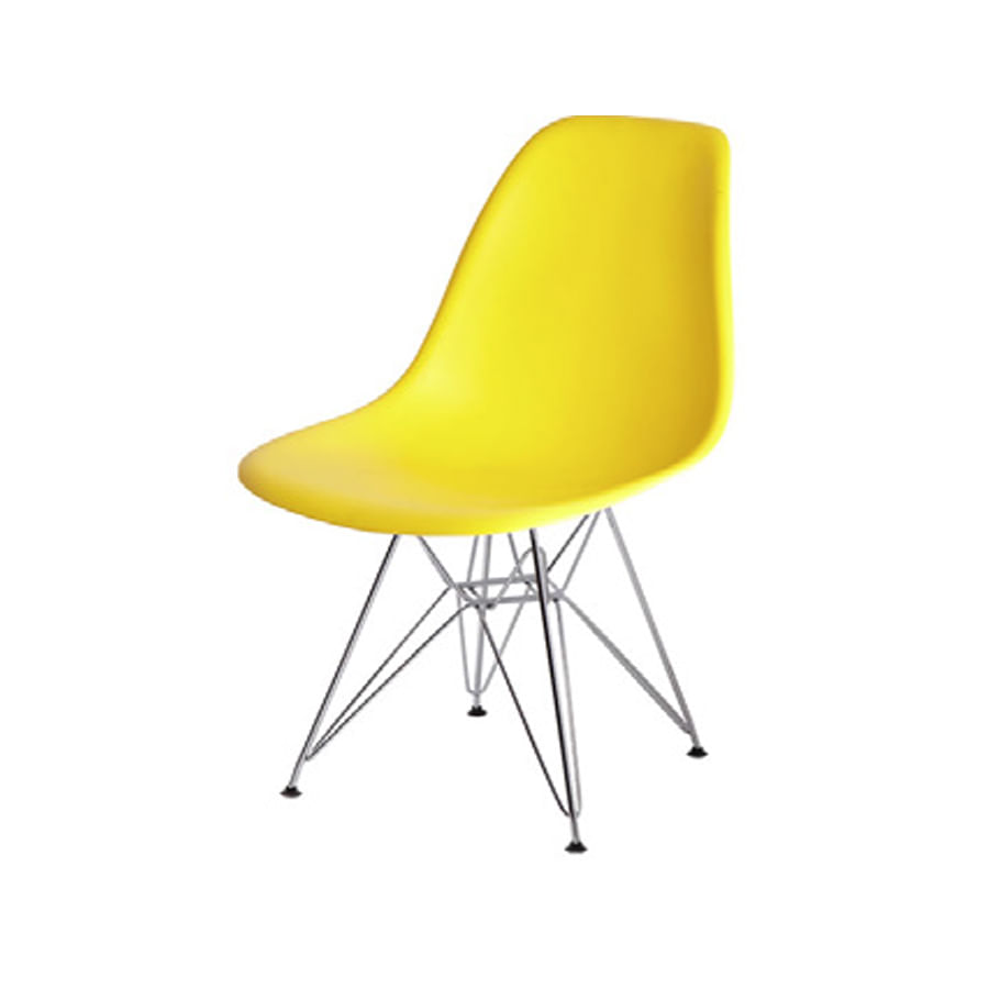 Miniatura Cadeira Eiffel Ferro Florida Amarela Assento Polipropileno