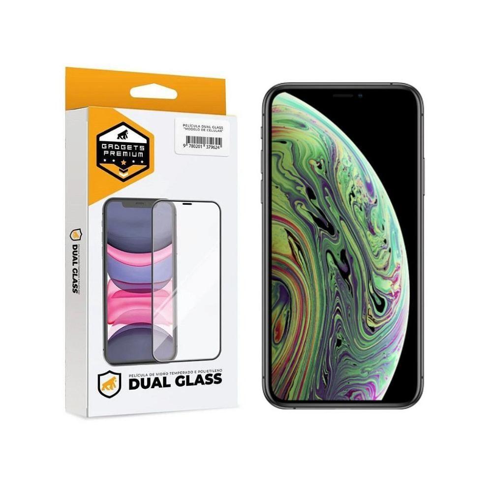 Miniatura Película Para Iphone Xs Max - Dual Glass Preta - Gshield