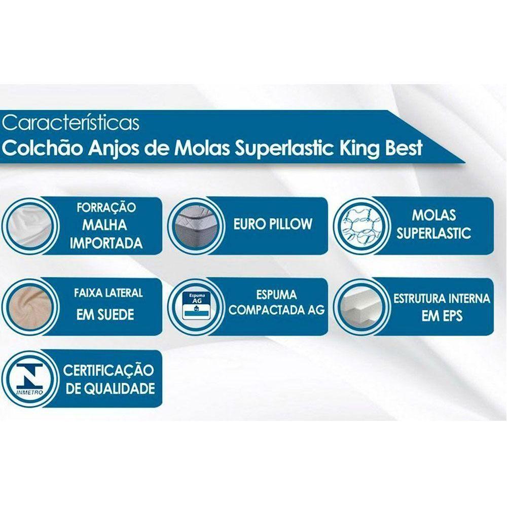Miniatura Cama Box Baú Queen: Colchão Molas Anjos Masterpocket Ensacadas King Best + Base Clean(158X198)