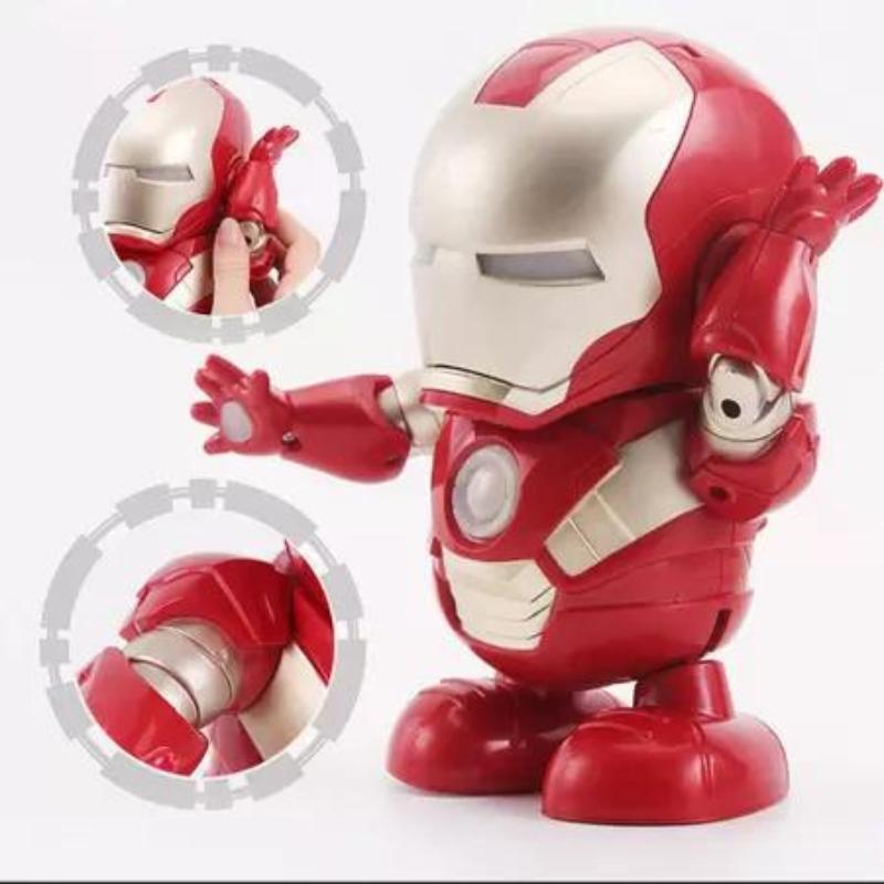 Miniatura Robô Brinquedo Dançante Homem Ferro Herói Dançarino Boneco