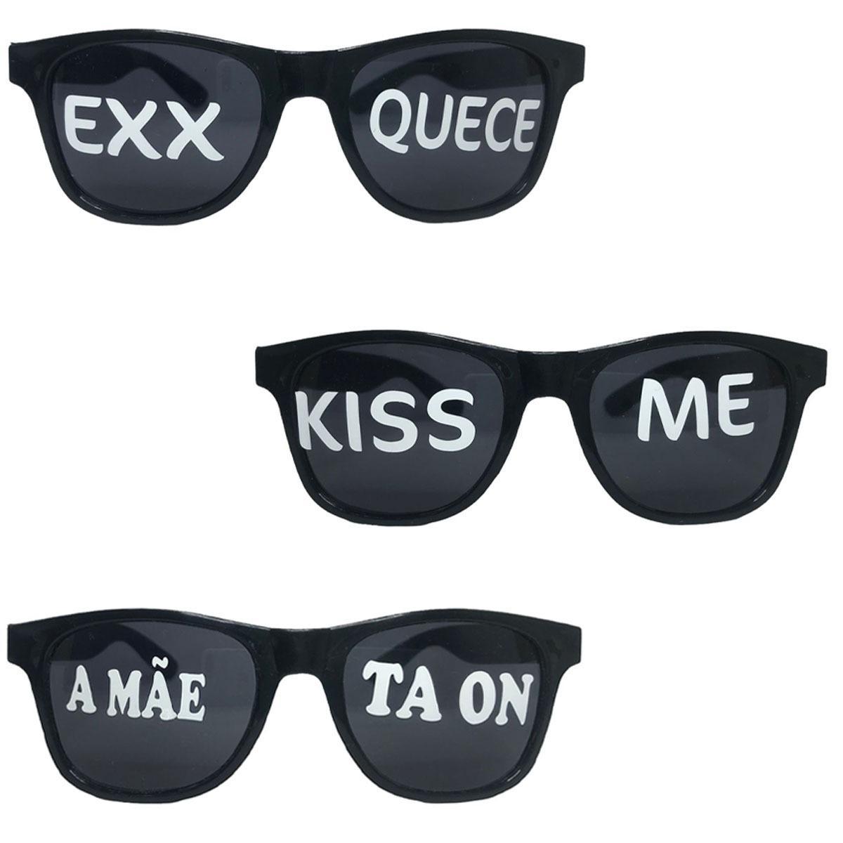 Miniatura Kit 10 Oculos Frases Divertidas Sortidas Festa Balada