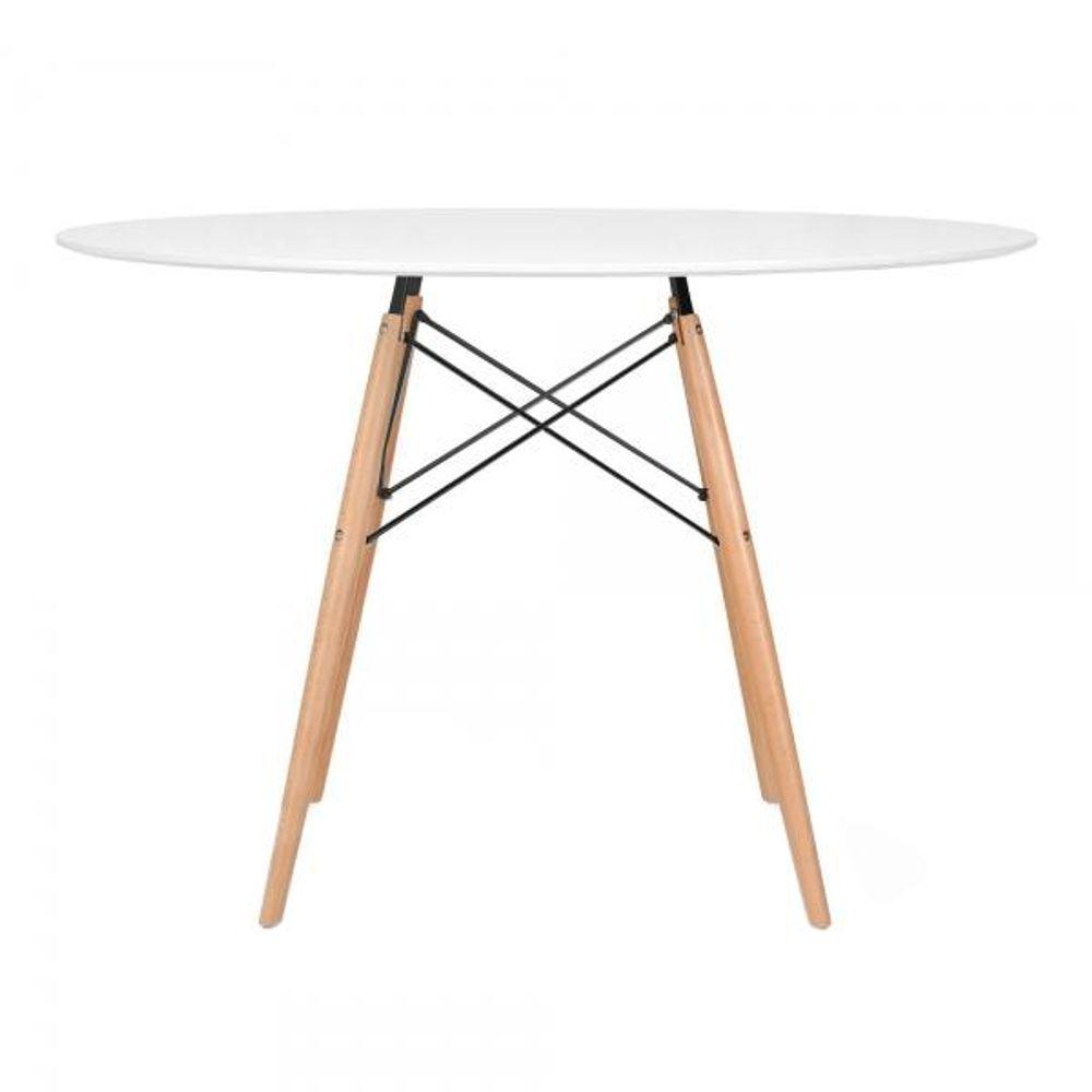 Mesa Redonda 120 Cm Branco + 6 Cadeiras Roxo