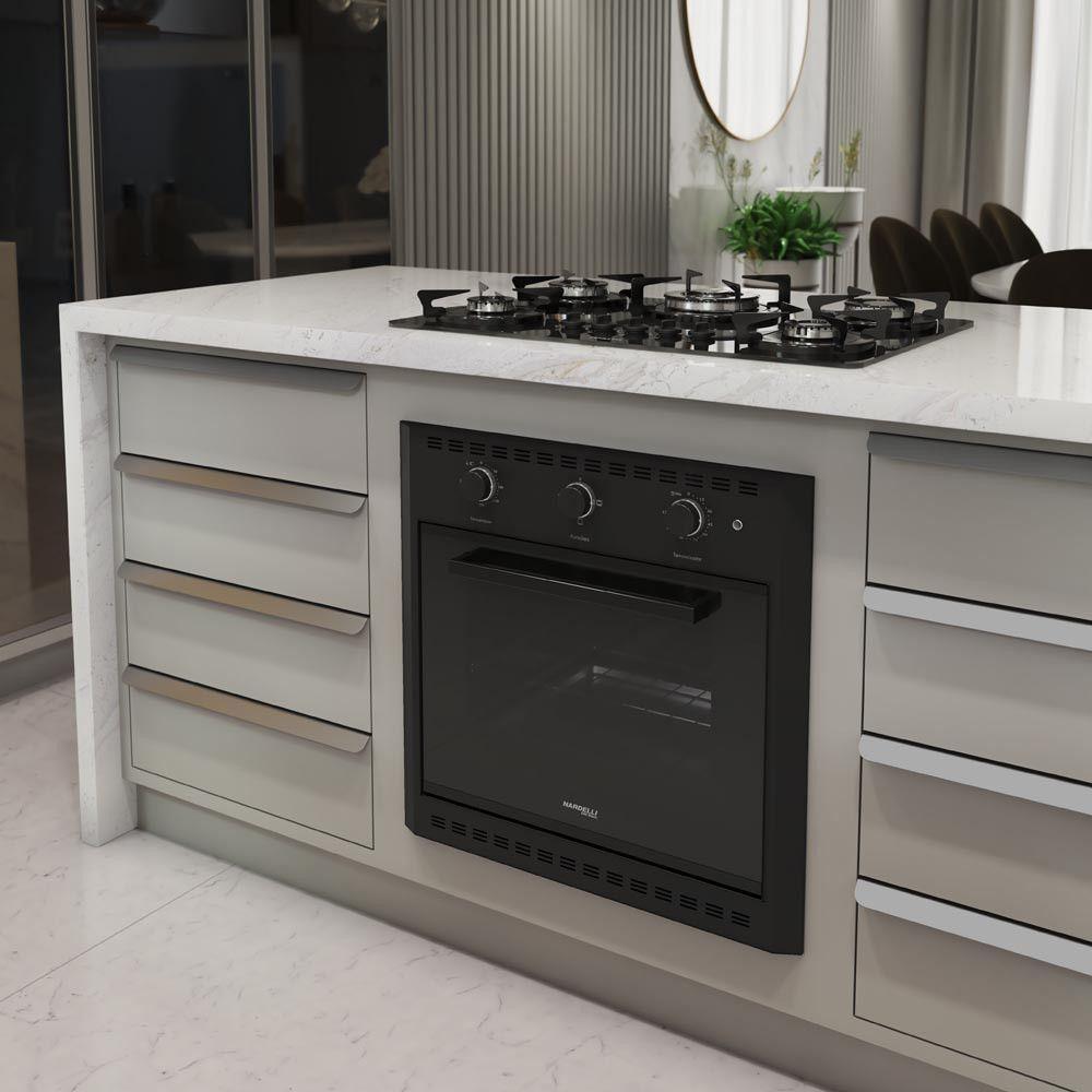 Miniatura Forno Elétrico De Embutir 60 Litros Nardelli Black E60 Preto 110V