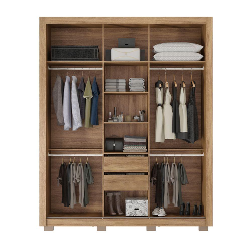 Miniatura Guarda Roupa Casal 3 Portas Vero C/ Pés E Espelho 32270pe Off White