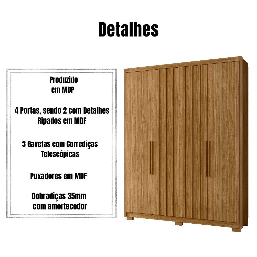 Miniatura Guarda Roupa Califórnia 4 Portas 3 Gavetas Freijó Moval