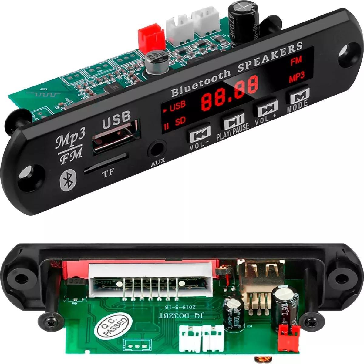 Placa Decodificadora Receiver Mp3 Fm Bluetooth Cartão Sd