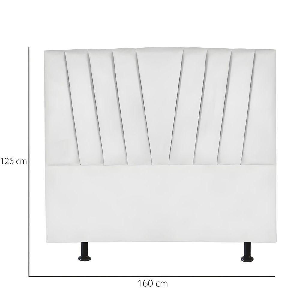 Miniatura Cabeceira Casal Queen Size Cama Estofada 160 Cm Antonella Corino Branco
