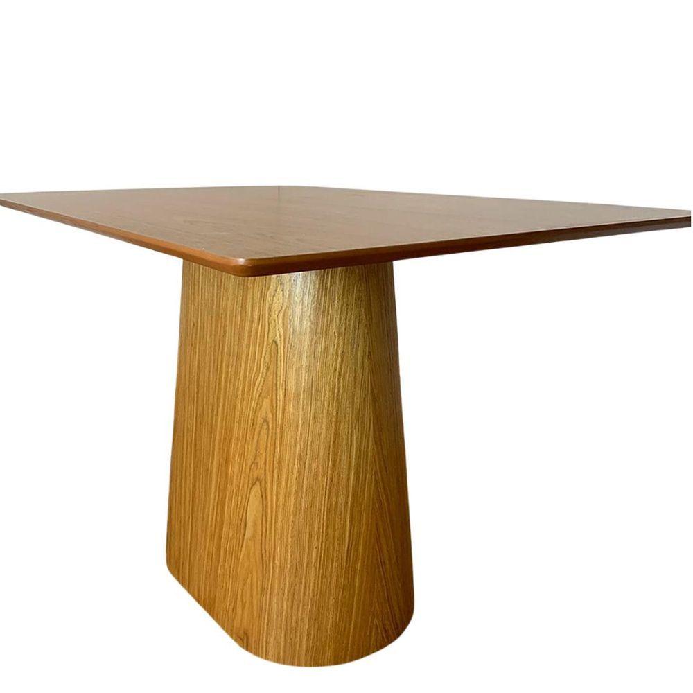 Miniatura Mesa De Jantar Cone 244X137 Base Freijó Tampo Freijó Marrom