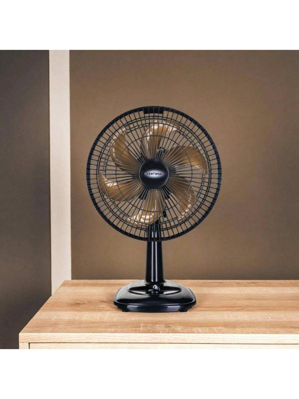 Miniatura Ventilador Mesa Silencioso 30Cm Turbo 55W Preto 6 Pás Casa