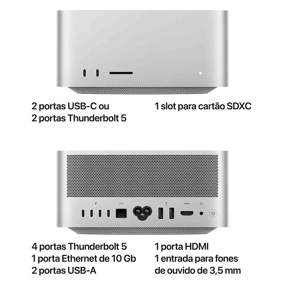Miniatura Apple MacBook Studio M4 Max (CPU de 14 núcleos, GPU de 32 núcleos, 36GB RAM, 512GB SSD) - Prateado Bivolt